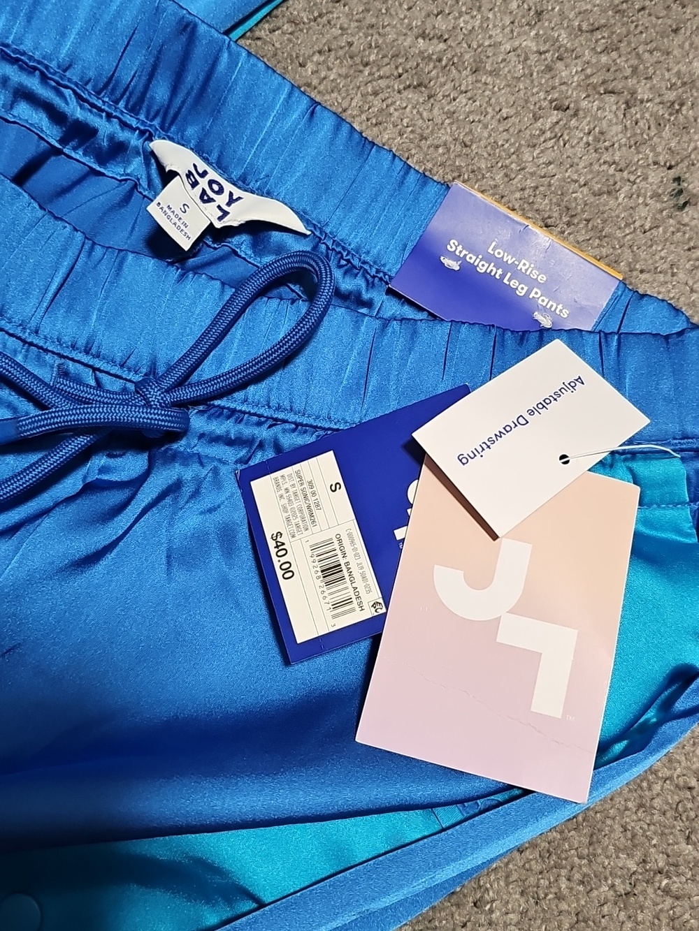 NWT Joy Lab Low-Rise Straight Leg Pants Supersonic Blue/Turquiose Small - Picture 4 of 6